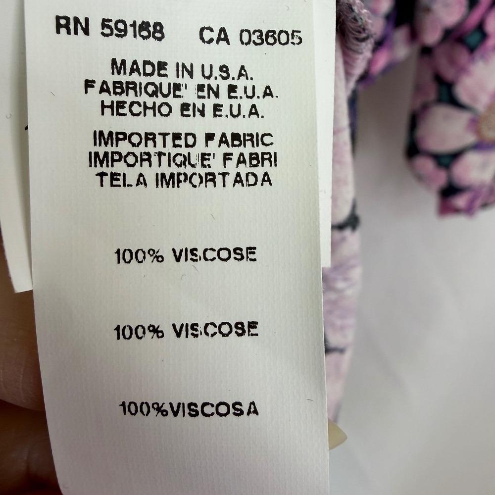 Karen Kane Womens 1X Square Neck Floral Tie Sleeve Viscose Boho Top NWT $158 - Picture 6 of 9